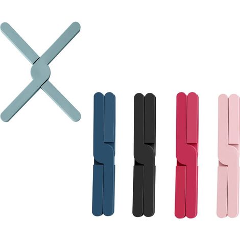 SABIR 5Pcs Dessous de Plat Pliable en Silicone Dessous de Plats Extensible Pliant Antidérapant Multiusage sous Plat pour la Cuisine Cuisson Hot Pots Support Pads Casseroles Plats Bol Tapis (1/5)