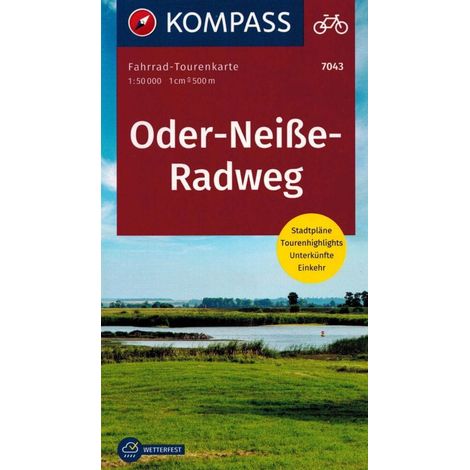 Itinerario Odra-Neisse 1:50.000. Mappa ciclistica plastificata 7043. Edizione 2023. Kompass (1/5)