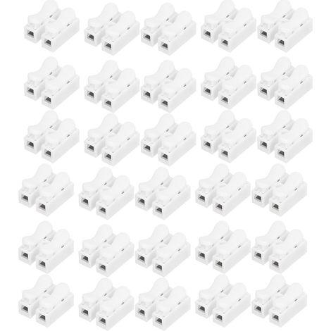 Lot de 100 connecteurs CH-2 pour plafonnier LED, ignifugés, bornes à pression à 2 ports (1/5)