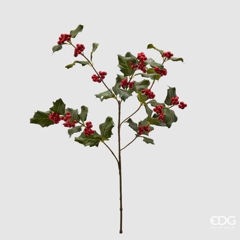DECORAZIONE NATALIZIA, RAMO AGRIFOGLIO, H66CM, NATALE, ADDOBBI DI NATALE