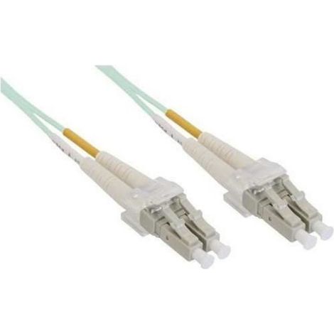 Câble Fibre Optique LC-LC - OM3 - 50/125 µm - Full Duplex - 30 M - Turquoise (1/2)