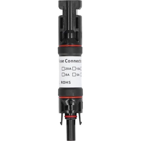 Portafusibles para paneles solares fotovoltaicos, conector fotovoltaico PPO de latón con sistema de autobloqueo DC 1000V8A-Crezuo