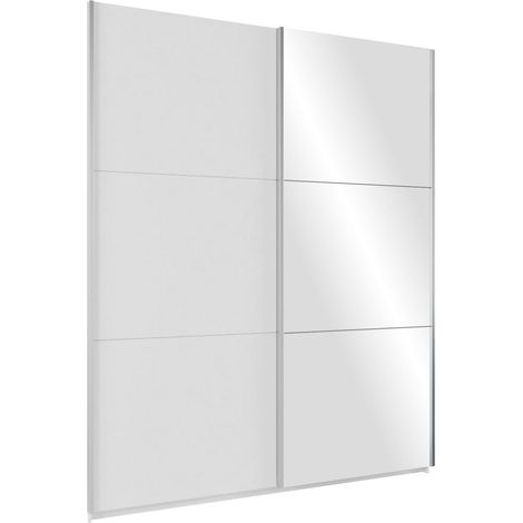 Armario Honolulu 130, Blanco, 244x200x65cm, Puertas de armario: Correderas, Número de estantes: 9