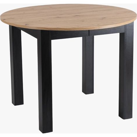 HARRY Table Ă manger ronde extensible couleur bois clair 102-142 cm (1/5)