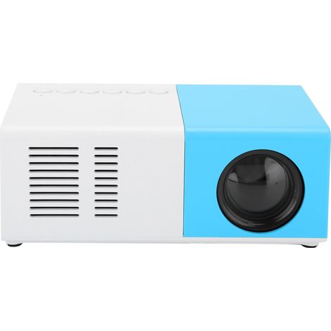Mini projecteur portable J9, lecteur multimédia vidéo LED pour home cinéma, avec support, 100-240 V, blanc et bleu, prise américaine. (1/5)