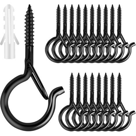 Threaded Hooks, Deck Light Hooks with Safety Buckle, Hooks, 25 Pieces (1/4)