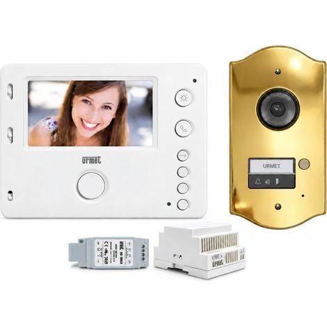 Kit Videocitofono Urmet oro lucido antichizzato Classico 2 Fili