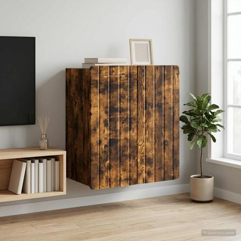 vidaXL Wall-Mounted Cabinet Smoked Oak 59 x 31 x 64 cm Engineered Wood (1/5)