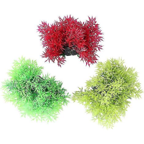 Lot de 3 brins d'herbe artificielle pour aquarium (1/3)