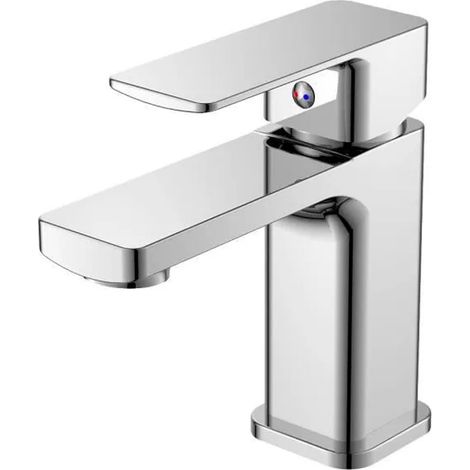 Robinet de salle de bain et WC mitigeur lavabo chromé avec vidage (1/3)