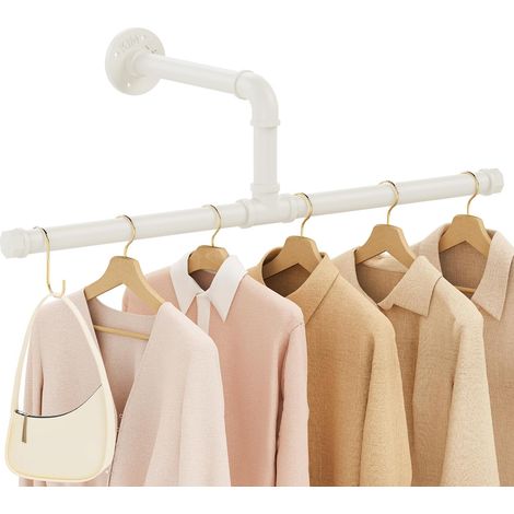 Tringle à Vêtements Murale, Lot de 1, Portemanteaux Muraux, 51cm Porte Manteaux Amovible, pour Salon, Chambre, Blanc