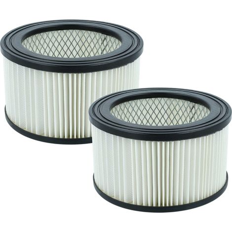 vhbw 2x Filtro plisado compatible con Cecotec Conga PowerAsh 1200 aspiradora cenizas - negro blanco lavable (1/4)