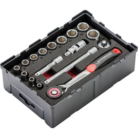ROTHENBERGER Jeu de douilles hexagonales 1/4", 17 pièces - 1000002180