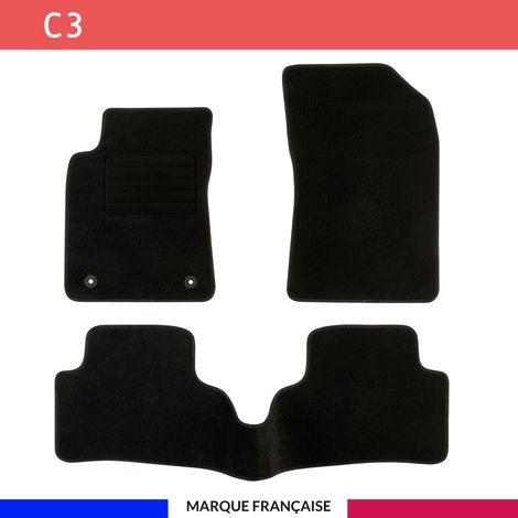 Tapis de voiture - Sur Mesure pour C3 (dès 2016) - 3 pièces - Tapis de sol antidérapant pour automobile (1/4)