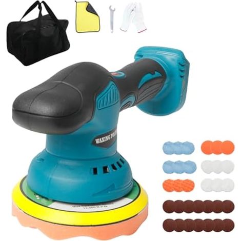 Polisseuse sans fil pour Makita, kit de polissage sans balais de 15 cm, 8 vitesses variables, 5 500 tr/min, pour l'esthétique automobile, le cirage et l'élimination des rayures (Sans batterie) (1/5)