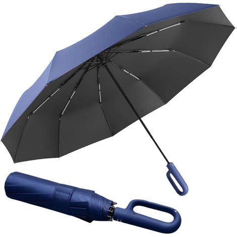 Parapluie pliant golf 10 baleines, homme/femme, UV, auto, mousqueton. (1/5)
