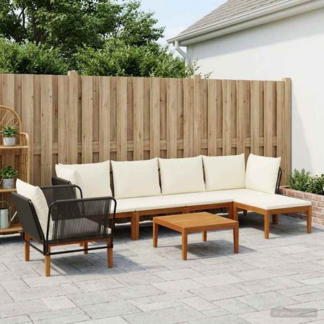 vidaXL 7 uds. Madera de Acacia Sólida y Cuerda Natural (1/5)