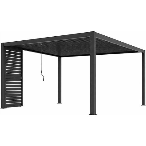 Casetta per terrazzo bioclimatica autoportante in alluminio 12m² con pannello frangisole L100 cm Antracite - ALMAFI