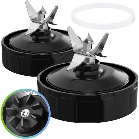 2er Pack Ersatzteile für Mixer, 7 Lamellen Extraktormesser mit Gummidichtung, passend für Nurti Ninja Mixer Auto iQ BL480 BL482 BL642 BL682 NN102 (1/5)
