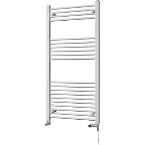 Zennor - White Dual Fuel Towel Rail H1200mm x W600mm Standard - Straight (1/3)