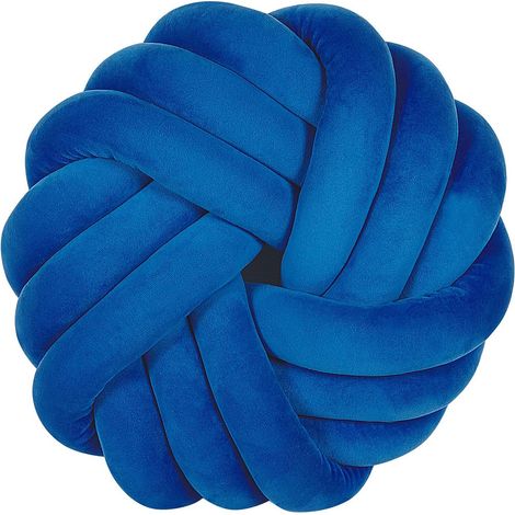 Dekokissen AKOLA Samtstoff 30 x 30 cm Blau Ohne Muster