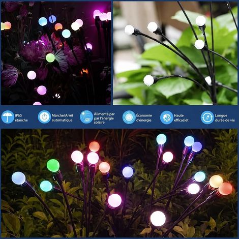 Lampe solaire lucioles 8 LED multicolore sur piquet éclairage fixe 8 réf 3699 39,2 × 5,5 × 9 cm 180 g – Livraison gratuite