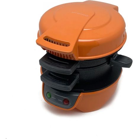 (Orange) Appareil à hamburger multifonction, mini-machine à petit-déjeuner, poêle grill antiadhésive pour la maison (1/2)
