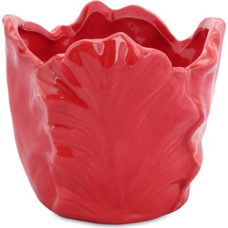 Ciotola decorativa a forma di fiore rosso (1/3)