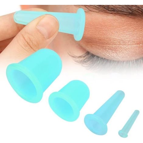 SURENHAP Tasse à Ventouses 4pcs Tasse Visage Ventouse sous Vide Massage Levage Raffermissant Soin Thérapie parfum visage Rose Vert (1/4)