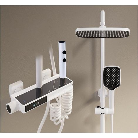 Ensemble de douche mitigeur thermostatique intelli LED ensemble de douche numérique salle de bains mitigeur froid chaud système de douche montage mural SPA pluie robinet de bain moderne luxe Piano Tor (1/5)