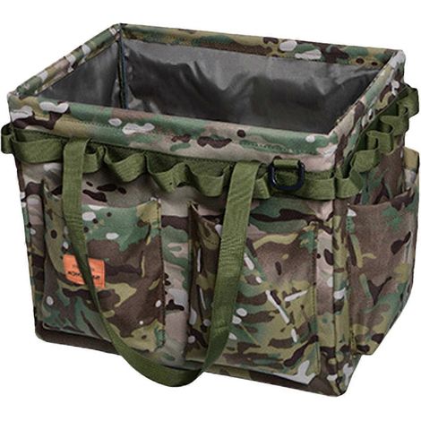 Boîte de rangement pliable, sac de rangement ouvert, sac à outils pliable et résistant avec compartiments ouverts pour le transport d'outils à main et d'outils électriques