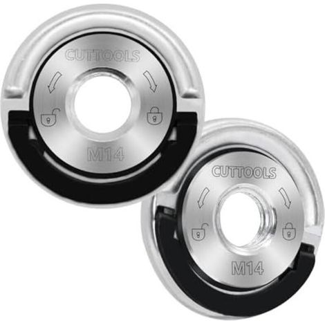 Lot de 2 écrous de serrage rapide pour meuleuse d'angle, écrou de serrage rapide M14 avec levier auto-bloquant, installation rapide, changement de disque abrasif, sans outils (1/2)