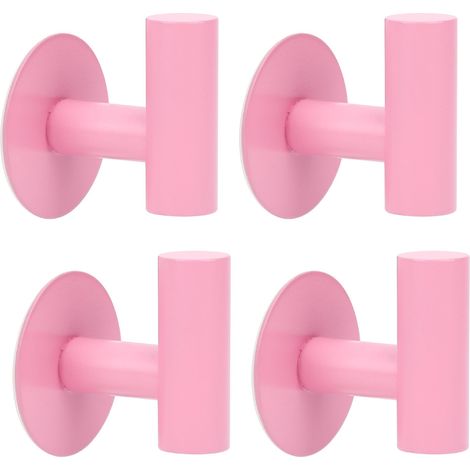 Porte Serviette Salle de Bain, 4 Pièces Crochets Adhesifs Muraux, Porte Manteau Adhésif Etanche, Crochet Mural Sans Percer, Crochet Torchon Cuisine en Acier Inoxydable (Rose) (1/5)