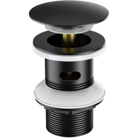 Siphon de lavabo à évacuation cachée, noir, compatible avec robinets standard, étanche et anti-odeurs, installation facile