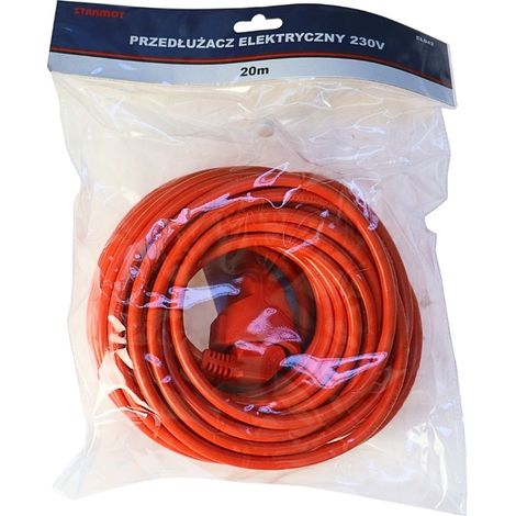 Rallonge pour tondeuse à gazon 20 m, 3 x 1,5 mm², IP20, 16 A, orange, épaisse (1/2)