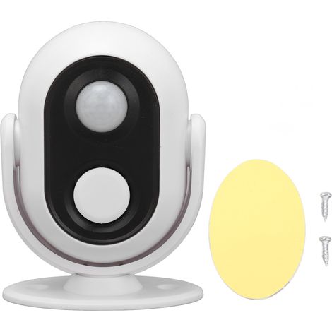 Campanello con sensore di benvenuto, portata da 2 a 7 metri, compatto, facile da installare, rilevamento del movimento all'ingresso del negozio, per uso domestico e interno.