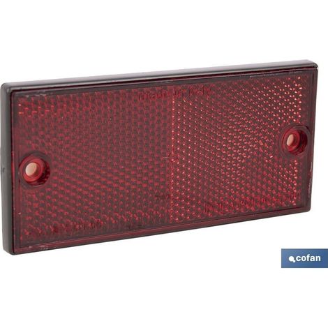 Catadióptrico rectangular rojo 106 x 50 mm con base adhesiva y alta durabilidad (1/5)