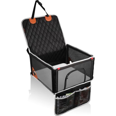 Siège auto extra confortable, respirant, pliable pour chiens de petite et moyenne taille, arrière et avant (1/5)