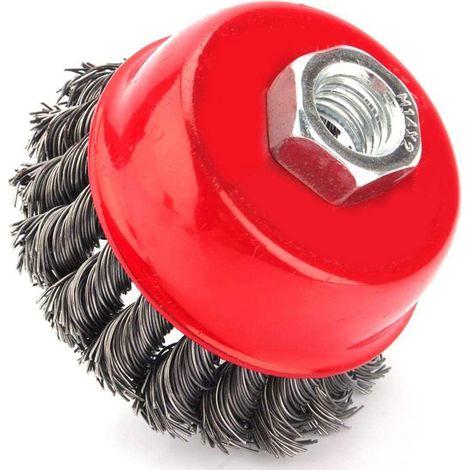 Lot de 4 brosses en acier laiton, 75 mm, pour perceuse à rouille, métal, bois (1/5)