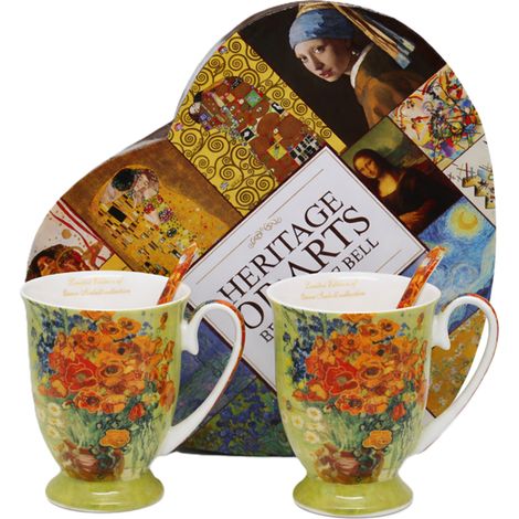 Juego de tazas de porcelana con cucharas "Amapolas" - Vincent van Gogh como regalo (1/5)
