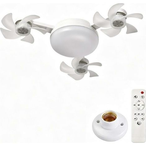 Drone, ventilateur de plafond silencieux avec télécommande, éclairage LED multicolore à intensité variable pour salon et chambre - JBMEDIA (1/4)