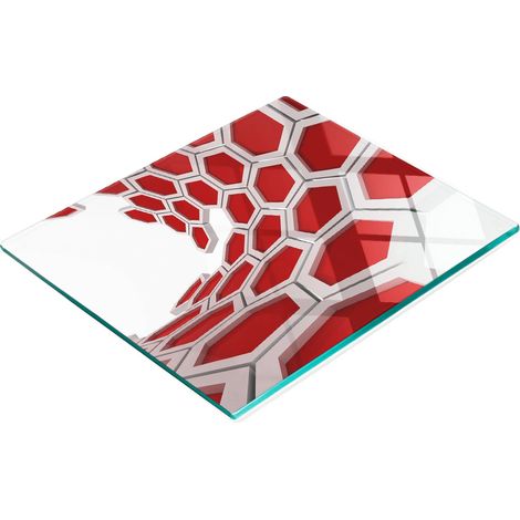Vassoio decorativo in vetro con grafica 3D per servire snack, 60x52 cm (1/5)