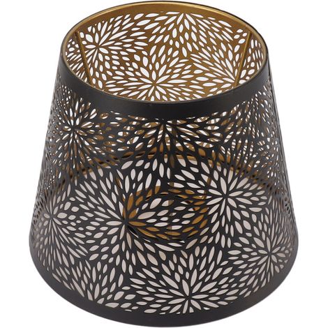 [NEVER USED] Metal lampshade, E26, E27, forest tree style, hollowed-out decorative iron lampshade with inner gold pattern for table, wall, ceiling light, black
