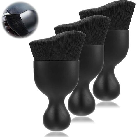 Lot de 3 brosses souples de nettoyage d'intérieur de voiture avec poignée ergonomique – pour bouches d'aération, tableau de bord et crevasses (1/5)