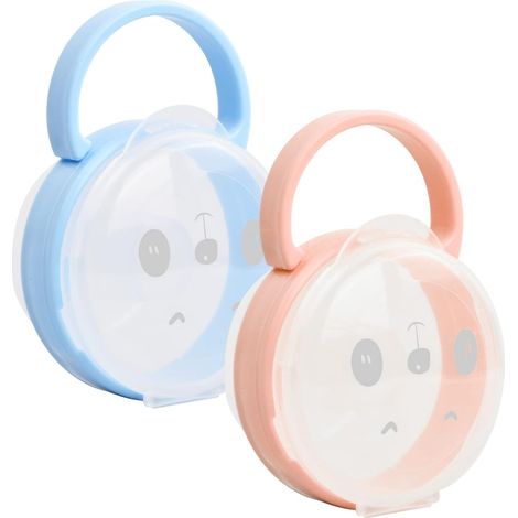 Sollbry Boîte à Tétine Bébé Boîte à Sucette 2 Pièces, Étui à Sucette Bébé de Voyage avec Poignée Portable, Porte-Tétine pour Bébé, Étui de Rangement pour Voyages en Plein air au Quotidien (1/5)