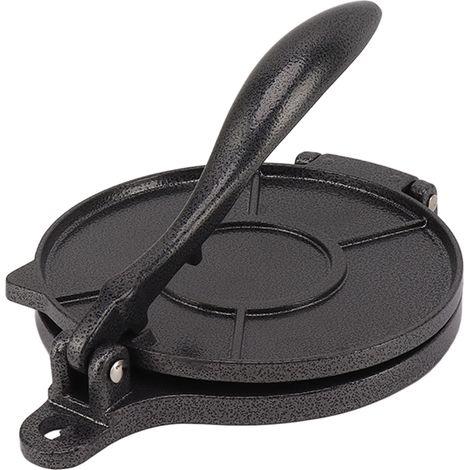Presse à Tortilla en Alliage d'Aluminium 16cm - Appareil Manuel pour Galettes, Pizzas et Pains Plats Noir (1/5)