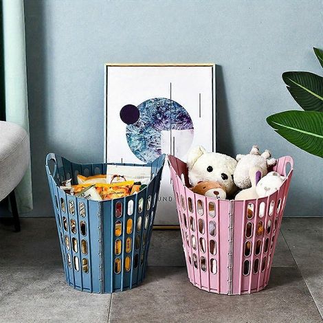 Panier à linge pliable bleu moderne mural, boîte de rangement portable à plusieurs niveaux pour vêtements sales, conception carrée en polypropylène durable, convient pour h( ) (1/5)