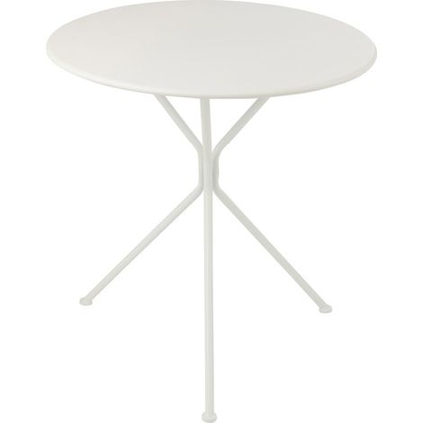 Table de Jardin en Métal "Tripod" 72cm Blanc (1/4)