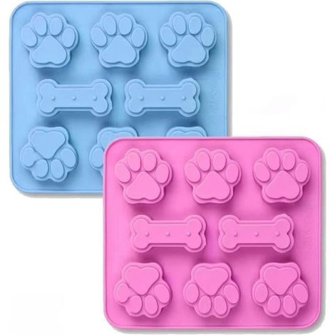 Ensemble de 2 moules en silicone alimentaire pour pattes et os, moules pour congeler les friandises pour le TRANSPORT DES ALIMENTS (1/4)