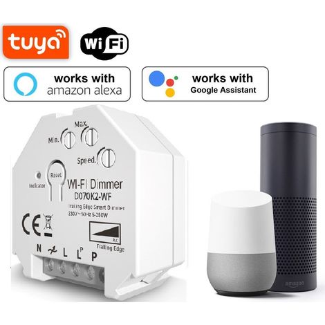 Dimmer SMART WIFI 250W Tuya APP - PUSH - Blanco